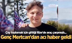 Çay toplamak için gittiği Rize'de araç çarpmıştı... Genç Mertcan'dan acı haber geldi