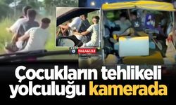 Çocukların tehlikeli yolculuğu kamerada