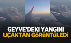 Geyve'deki yangın THY uçağından görüntülendi