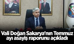 Vali Doğan Sakarya'nın Temmuz ayı asayiş raporunu açıkladı