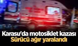 Karasu'da motosiklet kazası: Sürücü ağır yaralandı
