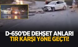 D-650'de hafriyat ıtı karşı şeride geçti; Yaralılar var