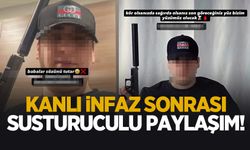 Kanlı infaz sonrasu susturuculu paylaşım yaptı; Polis peşinde