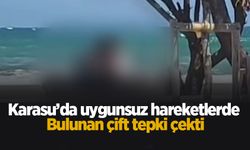 Uygunsuz hareketler sergileyen çift tepki çekti