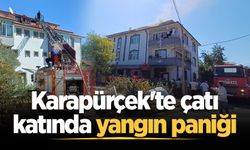 Karapürçek'te çatı katında yangın paniği