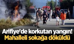 Arifiye'de korkutan yangın! Mahalleli sokağa döküldü