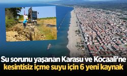 Su sorunu yaşanan Karasu ve Kocaali'ne kesintisiz içme suyu için 6 yeni kaynak