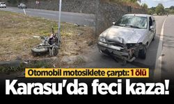 Karasu'da feci kaza! Otomobil motosiklete çarptı: 1 ölü