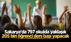 Sakarya'da 797 okulda yaklaşık 205 bin öğrenci ders başı yapacak