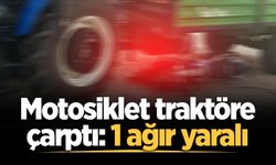 Adapazarı'nda motosiklet traktöre çarptı: 1 ağır yaralı