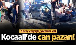 Kocaali'de can pazarı! 3 araç çarpıştı, yaralılar var