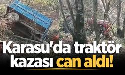 Karasu'da traktör şarampole devrildi: 1 ölü