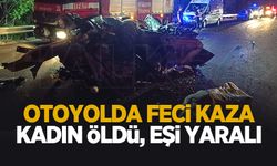 TEM'de korkunç kaza; 1 ölü, 1 yaralı