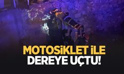 Motosikletin kontrolünü kaybetti, 5 metreden dereye düştü
