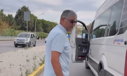 Servis şoföründen sürücüye tehdit: "Nefesini keserim"