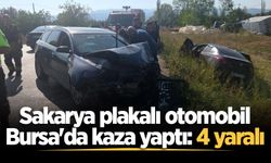 Sakarya plakalı otomobil Bursa'da kaza yaptı: 4 yaralı