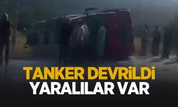 Süt tankeri kaza yaptı; Yaralılar var