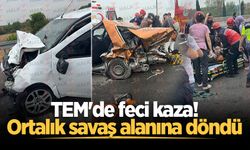 TEM'de feci kaza! Ortalık savaş alanına döndü