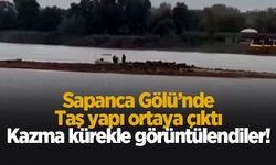 Sapanca'da gizemli taş yapı tekrar ortaya çıktı: Kazma-kürekle bölgeye gittiler