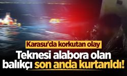 Karasu'da korkutan olay: Teknesi alabora olan balıkçı son anda kurtarıldı!