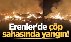 Erenler'de çöp sahasında yangın!