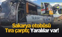 Sakarya otobüsü tıra çarptı; Yaralılar var...