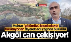 Ferizli'deki Akgöl can çekişiyor! Muhtar 'gölümüzü kasıtlı olarak kurutuyorlar' diyerek acil çağrıda bulundu