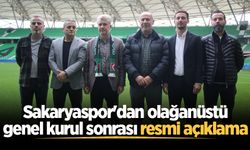Sakaryaspor'dan olağanüstü genel kurul sonrası resmi açıklama: "Yol haritası ortak akıl ve istişareyle belirlenecek"