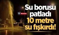 Su borusu patladı, 10 metre su fışkırdı!