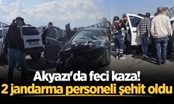 Akyazı'da feci kaza! 2 jandarma personeli şehit oldu
