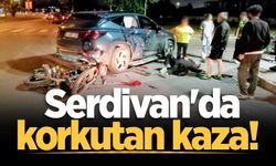 Serdivan'da korkutan kaza! Cip ile motosiklet çarpıştı