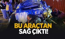 D-100'de feci kaza: Araç paramparça oldu, sürücü ölümden döndü