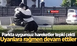 Parkta uygunsuz hareketler tepki çekti: Uyarılara rağmen devam ettiler