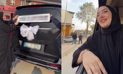 Lüks aracının arkasına "Umre'ye gidiyorum" yazısı yapıştırdı