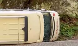 Yedigöller Milli Parkı'nda minibüs devrildi