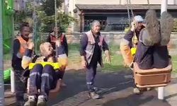Yoğun çalışma temposuna salıncak molası verdiler
