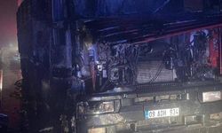 Seyir halinde bir anda alev alan tır kül oldu