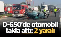D-650'de otomobil takla attı: 2 yaralı