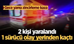 Arifiye'de gece yarısı zincirleme kaza: 2 kişi yaralandı, 1 sürücü olay yerinden kaçtı