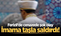 Ferizli'de cenazede şok olay: İmama taşla saldırdı!