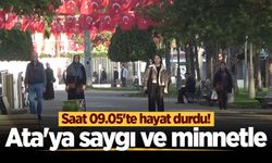 Sakarya'da saat 09.05'te sirenler çaldı, hayat durdu! Ata'ya saygı...