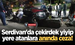 Serdivan'da çekirdek yiyip yere atanlara anında ceza!