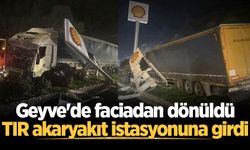Geyve'de faciadan dönüldü: TIR akaryakıt istasyonuna girdi