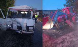 Bilecik'te Sakarya plakalı minibüs ile traktör çarpıştı: 3 yaralı