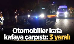 Akyazı'da korkutan kaza! Otomobiller kafa kafaya çarpıştı: 3 yaralı