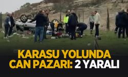 Karasu yolunda otomobil takla attı
