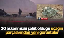 Gürcistan'da düşen TSK'ya ait kargo uçağının parçalarından yeni görüntüler