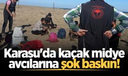 Karasu'da kaçak midye operasyonu: 1,5 ton ürüne el konuldu