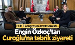 CHP İl kongresine katılmamıştı... Engin Özkoç'tan Curoğlu'na tebrik ziyareti