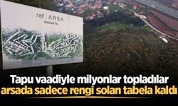 Tapu vaadiyle milyonlar topladılar, arsada sadece rengi solan tabela kaldı